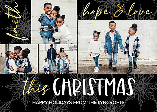 Custom Christmas & Holiday Cards, 5x7 Cardstock, Blank Envelope, Silvery  Holidays