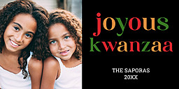 4x8 Greeting Card, Glossy, Blank Envelope with Joyous Kwanzaa design