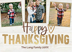 5x7 Greeting Card, Glossy, Blank Envelope with Thanksgiving Love design