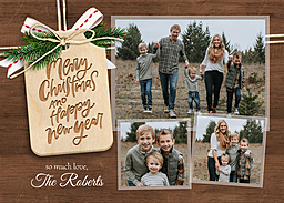 5x7 Cardstock, Blank Envelope with Christmas Family Gift design