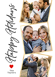 5x7 Cardstock, Blank Envelope with Modern Holiday Photo design