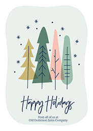 5x7 Cardstock, Blank Envelope with Happy Trees design