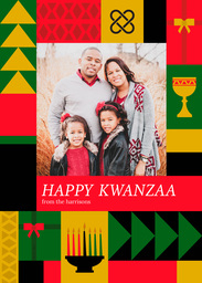 5x7 Greeting Card, Glossy, Blank Envelope with Bright and Happy Kwanzaa design