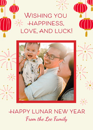 Same Day 5x7 Greeting Card, Matte, Blank Envelope with Luck Love Lunar New Year design