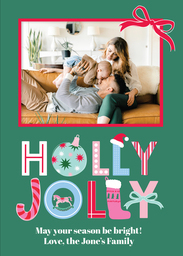 5x7 Cardstock, Blank Envelope with Packed Party Holly Jolly design