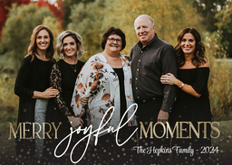 5x7 Cardstock, Blank Envelope with Merriest Joyful Moments design