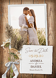 Same Day 5x7 Greeting Card, Matte, Blank Envelope with Forever Pampas Save the Date design