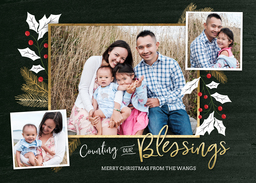 5x7 Cardstock, Blank Envelope with Countless Blessings design