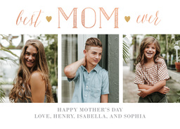 5x7 Greeting Card, Matte, Blank Envelope with Best Mom Ever Stripes design