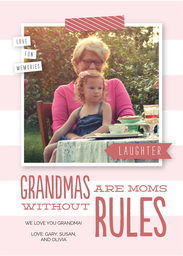 5x7 Greeting Card, Matte, Blank Envelope with Grandma's Rules design