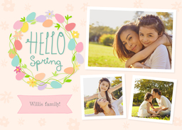 Same Day 5x7 Greeting Card, Matte, Blank Envelope with Hello Spring design