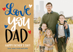 5x7 Greeting Card, Glossy, Blank Envelope with Love You Dad design
