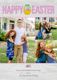 Same Day 5x7 Greeting Card, Matte, Blank Envelope with Happy Easter Basket design