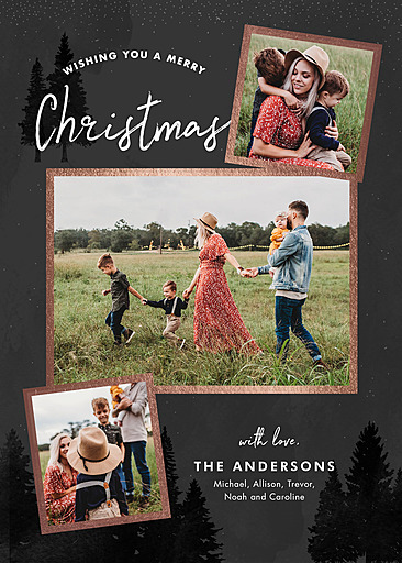 Custom Christmas & Holiday Cards, 5x7 Cardstock, Blank Envelope, Snapshot  Tree