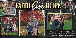 4x8 Greeting Card, Glossy, Blank Envelope with Faith & Hope design