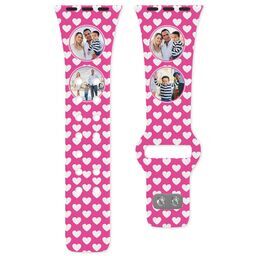 Apple Watch Band - 38mm Short with Allover Hearts design