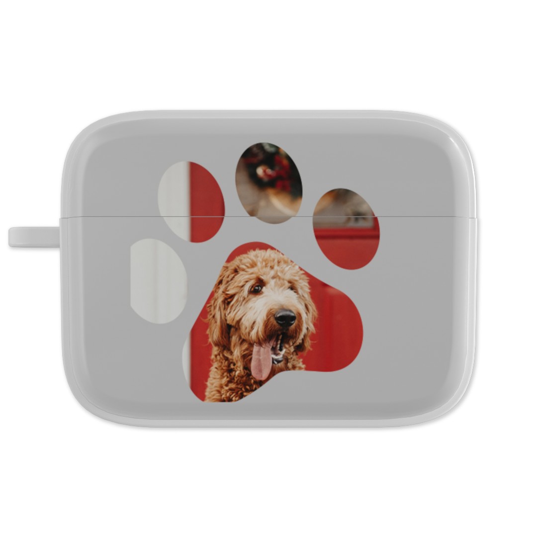 Dog Paw Pattern Leather Pouch Protective Case for Apple AirPods 1