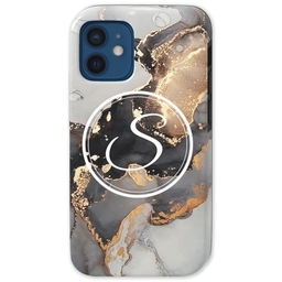 Iphone 12 Pro Mini Tough Case with Golden Marble design