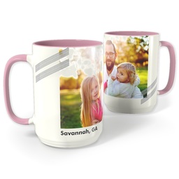 Pink Photo Mug, 15oz with Angled design