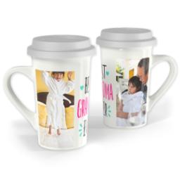 Thumbnail for Premium Grande Photo Mug with Lid, 16oz with Best Grandma Ever Brights design 1