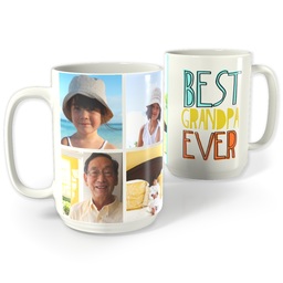 White Photo Mug, 15oz with Best Grandpa design