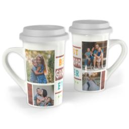 Thumbnail for Premium Grande Photo Mug with Lid, 16oz with Best Grandpa Ever Collage design 1