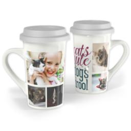 Thumbnail for Premium Grande Photo Mug with Lid, 16oz with Cats Rule design 1