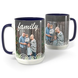 Blue Photo Mug, 15oz with Chalkboard Semi-Circles design