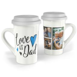 Thumbnail for Premium Grande Photo Mug with Lid, 16oz with Dad Hearts design 1