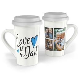 Premium Grande Photo Mug with Lid, 16oz with Dad Hearts design