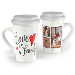 Thumbnail for Premium Grande Photo Mug with Lid, 16oz with Family Hearts design 1