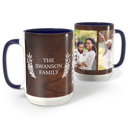 Blue Photo Mug, 15oz with Family Matters design