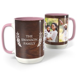 Pink Photo Mug, 15oz with Family Matters design
