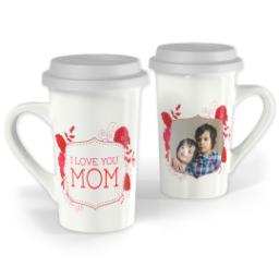 Thumbnail for Premium Grande Photo Mug with Lid, 16oz with Floral Mom design 1