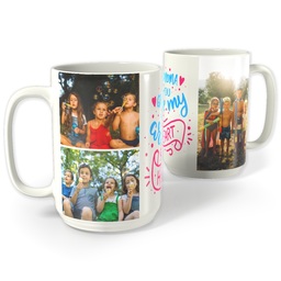 White Photo Mug, 15oz with Grandma Heart design