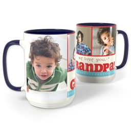 Blue Photo Mug, 15oz with Grandpa design