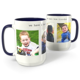 Blue Photo Mug, 15oz with Hero Grandpa design