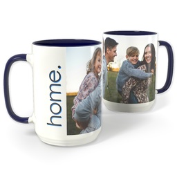 Blue Photo Mug, 15oz with Home design