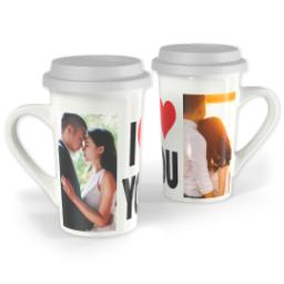 Thumbnail for Premium Grande Photo Mug with Lid, 16oz with I Heart You design 1