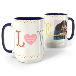 Blue Photo Mug, 15oz with Love design