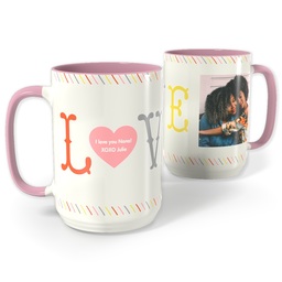 Pink Photo Mug, 15oz with Love design