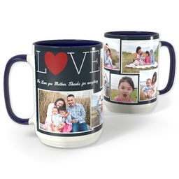 Blue Photo Mug, 15oz with Love Collage design