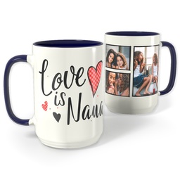 Blue Photo Mug, 15oz with Love is Nana design