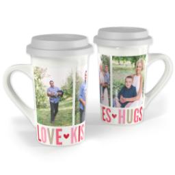Thumbnail for Premium Grande Photo Mug with Lid, 16oz with Love Kisses Hugs design 1