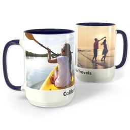 Blue Photo Mug, 15oz with Minimal Two design