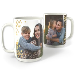 White Photo Mug, 15oz with Modern Splendor design