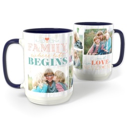 Blue Photo Mug, 15oz with Never Ending Love design