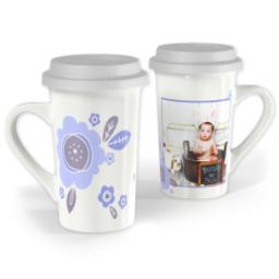Thumbnail for Premium Grande Photo Mug with Lid, 16oz with Paper White Flowers design 1