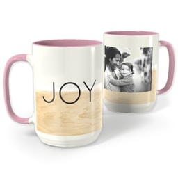 Pink Photo Mug, 15oz with Pure Joy design