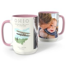 Pink Photo Mug, 15oz with Scenic View Ohio design
